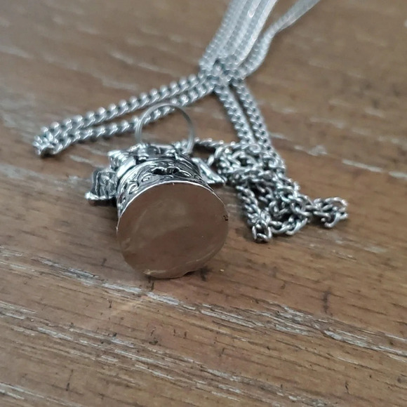 Guardian Angel Prayer box silver tone keepsake Necklace with chain - Picture 2 of 4